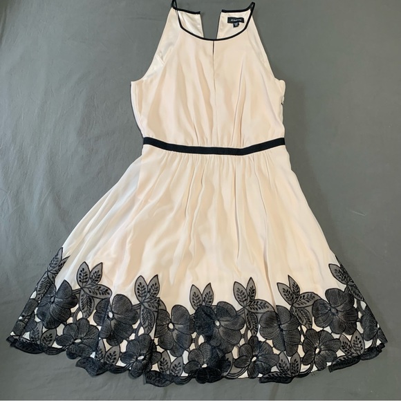 Le Chateau Formal pink dress with black lace - Picture 1 of 8